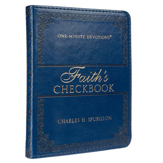 Faith's Checkbook Navy Blue Faux Leather One-Minute Devotion