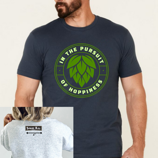 Custom Order For Spare Keg Brewerks -Heather Navy T-Shirt - 4" Logo on Back  - Pursuit of Hoppiness