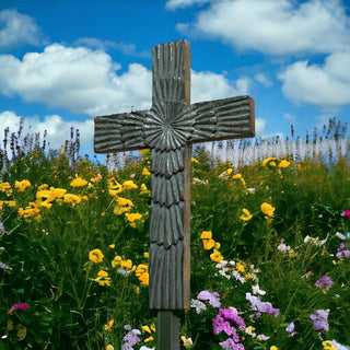 Starburst Hand Carved Mango Wood Wall Cross