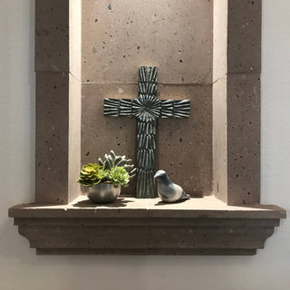 Starburst Hand Carved Mango Wood Wall Cross
