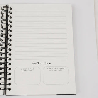 Church Notes Journal - Size Large, Black Spiral (7 x 10")