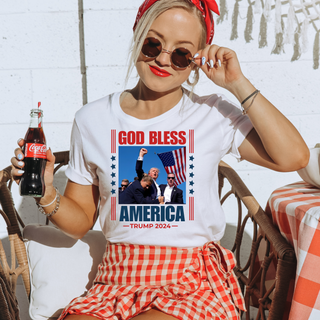 Trump 2024 T-Shirt - God Bless America