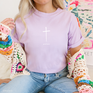 Good News Cross Comfort Colors Christian Crewneck T-Shirt Apparel