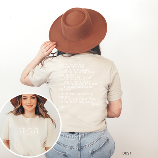 In the Lord I Take Refuge Psalm 61 Bella Canvas - Front and Back Design - March 2026 Collection