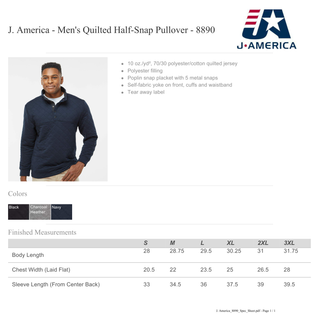 Custom Embroidered Men's Quilted Half-Snap Pullover - 8890