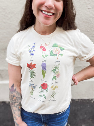 Vintage Floral Fruit Of The Spirit Tee Shirt