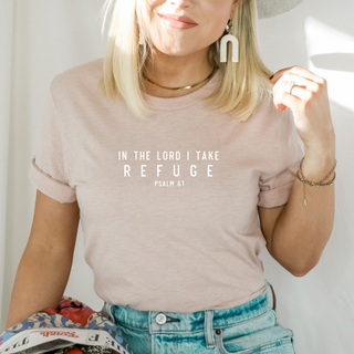 In the Lord I Take Refuge Psalm 61 Bella Canvas - Front and Back Design - March 2026 Collection