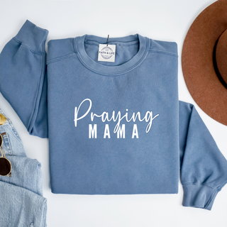 Praying Mama Christian Mothers Day Lightweight Crewneck