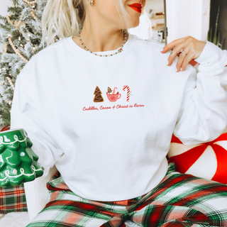Cuddle Cocoa Christ is Born Cozy Crewneck Sweatshirt