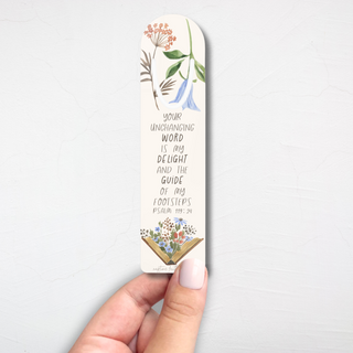 Your Unchanging Word is My Delight Metal Christian Bookmark