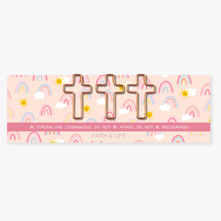 Cross Paper Clip Set: Be Strong And Courageous