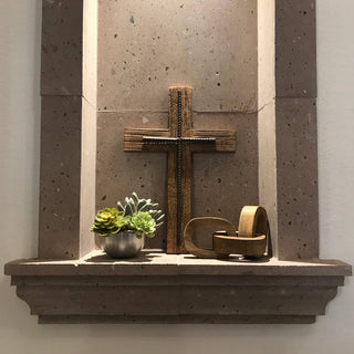 The Passion Mango Wood and Steel Wall Cross
