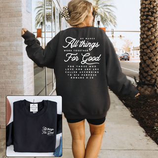 All Things Work Together For Good Cozy Crewneck Sweatshirt