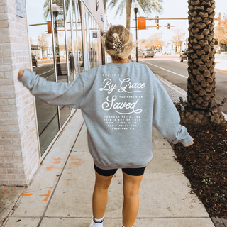 By Grace Through Faith Cozy Crewneck Sweatshirt