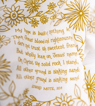 My Hope Is Built Hymn Tea Towel