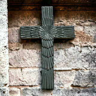 Starburst Hand Carved Mango Wood Wall Cross