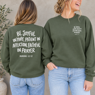 Romans 12:12 October 2026 Sweatshirt of the Month (Front and Back)