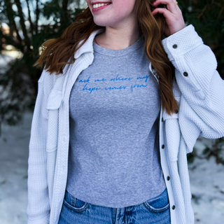 Ask Me Where My Hope Comes From Micro Rib Baby Tee