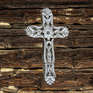 Friendship Hand Carved Mango Wood Wall Cross
