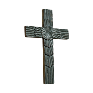Starburst Hand Carved Mango Wood Wall Cross