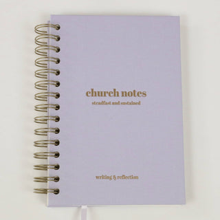 Church Notes Journal- White Spiral Linen- Christian Notebook