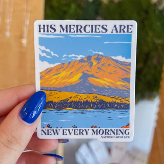 His Mercies Are New Every Morning Waterproof Vinyl Sticker | Christian stickers | Faith stickers