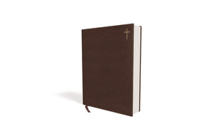 NIV, Journal the Word Bible (Perfect for Note-Taking), Double-Column, Leathersoft, Brown, Red Letter, Comfort Print: Reflect, Take Notes, or Create Art Next to Your Favorite Verses