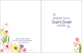 With Scripture Easter Greeting Card - Spring Flower Wreath
