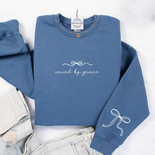 Saved By Grace Bow Sweatshirt