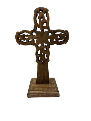 "Vineyard" Hand Carved Wood Table Cross