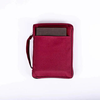 Canvas Bible Cover Burgundy Plain, Size Large