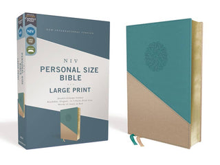 NIV Personal Size Bible, Large Print, Leathersoft, Teal/Gold