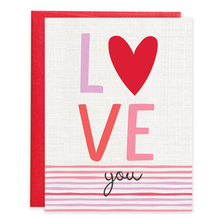 Valentine Greeting Card - Love you Stripes