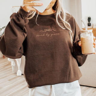 Saved By Grace Bow Sweatshirt