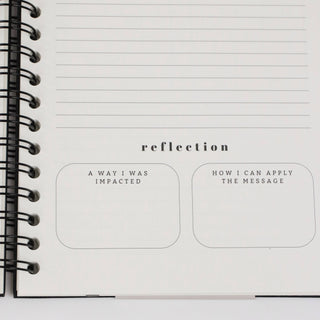 Church Notes Journal - Size Large, Black Spiral (7 x 10")