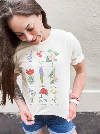 Vintage Floral Fruit Of The Spirit Tee Shirt