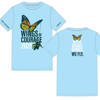 Custom Order For Wings Of Courage: Comfort Colors Caribe - Full Front - Half Back - Logo On Sleeve