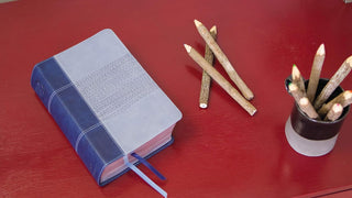 NIV Study Bible, Fully Revised Edition (Study Deeply. Believe Wholeheartedly.), Personal Size, Leathersoft, Navy/Blue, Red Letter, Comfort Print