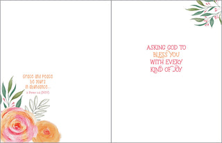 With Scripture Birthday Greeting Card - Corner Blooms