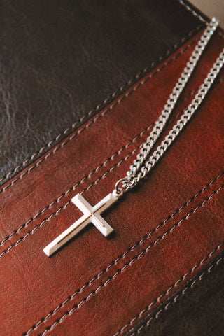 Necklace Cross - Cross - Sterling Silver - 24"