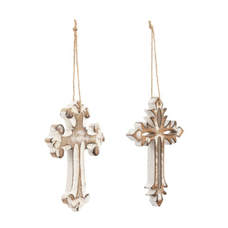 Wood Cross Ornaments - 2 Assorted
