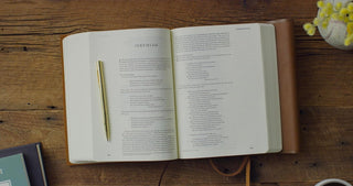 ESV Single Column Journaling Bible (Natural Leather, Brown, Flap with Strap)