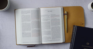 ESV Thinline Bible, Red Letter (Natural Leather, Brown, Flap with Strap): Holy Bible, English Standard Version