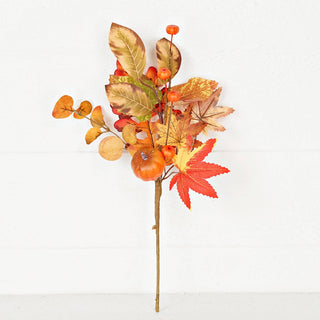 530216- 15in Pick-Fall Mix Maple Leaves w. Podka Pumpkin-