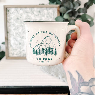 *LAST ONE!* He Went To the Wilderness To Pray Camp Mug