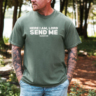 Here I Am Lord Send Me Christian Graphic T-Shirt