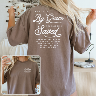 By Grace Through Faith Christian Graphic T-Shirt