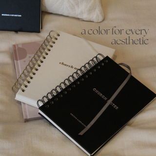 Church Notes Journal- White Spiral Linen- Christian Notebook