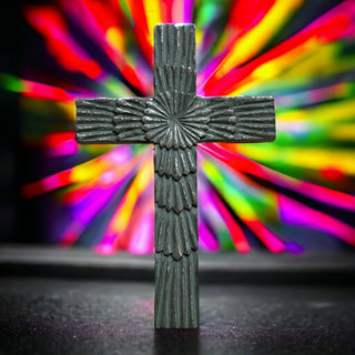 Starburst Hand Carved Mango Wood Wall Cross