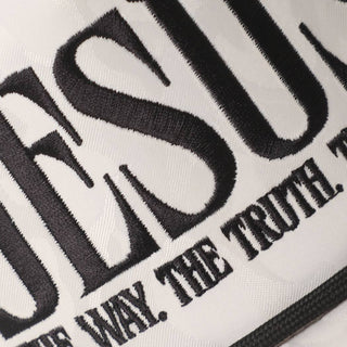 JESUS Embroidered White Camo Trucker Hat